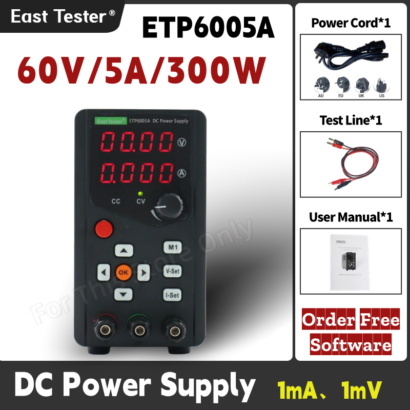 Programmable Dc Power Supply 60V 5A - ETP6005A wysokiej wydajności pojedynczy kanał 4