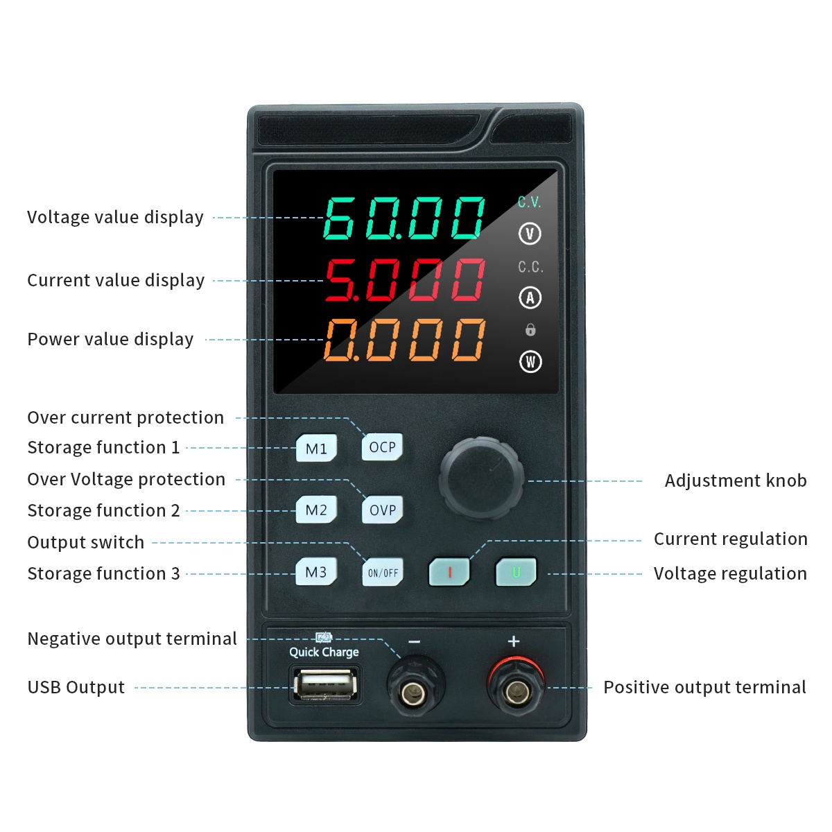 MYAMI 30V 32V 10A z USB/RS485  – Programmable Dc Power Supply 60V 5A recenzja i cena